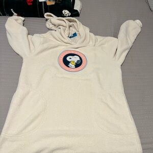 Peanuts Plush Snoopy & Woodstock S/M Hooded Long Sleeve Lounger-NWT